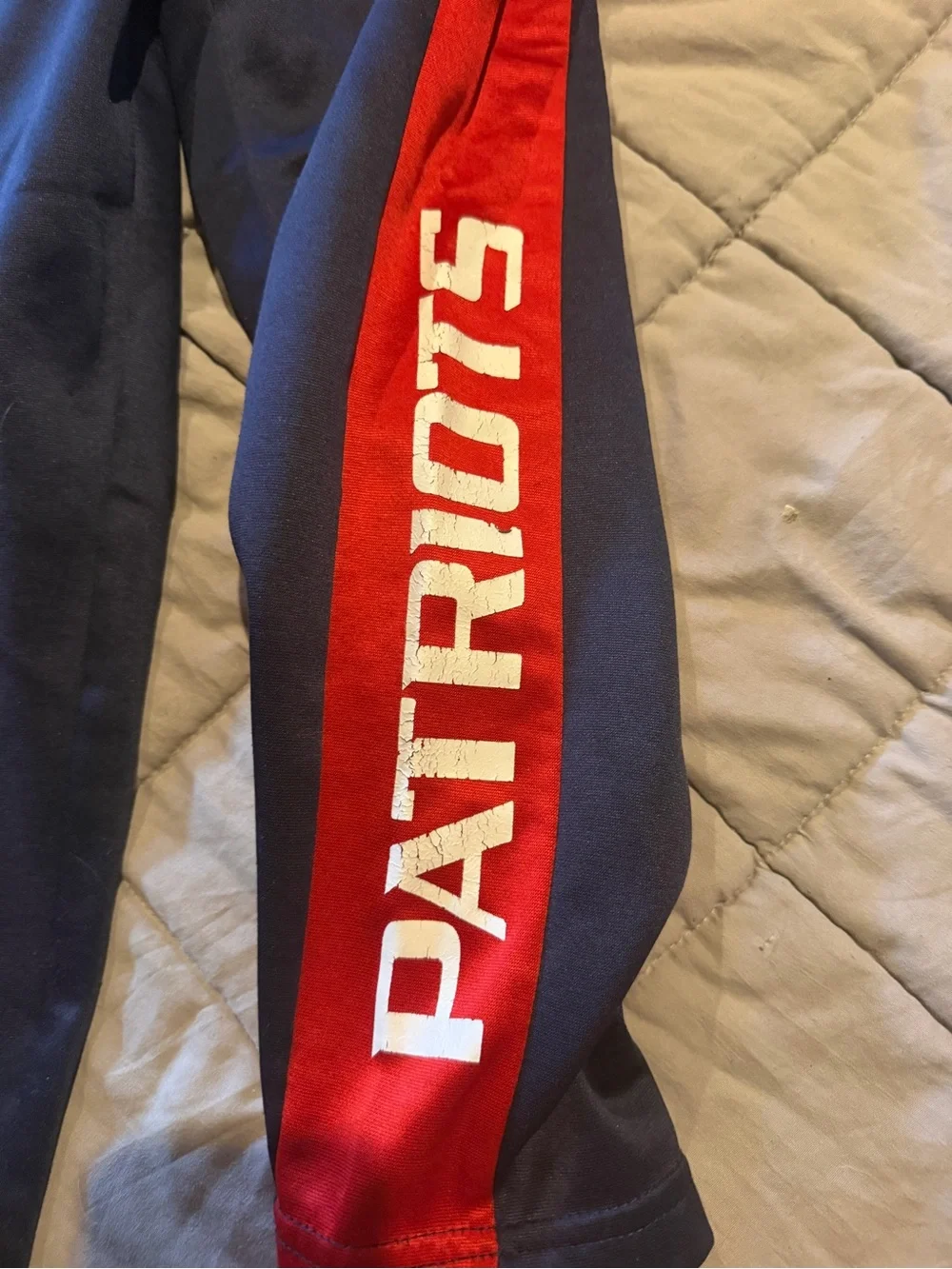 NFL Navy Joggers with Red Side Panels and Team Logo